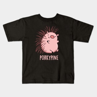 Porky-pine Cute Porcupine Pig Pun Kids T-Shirt
